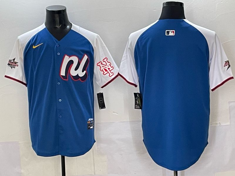Men New York Mets Blank Blue All star 2025 Nike MLB Jersey style 03->new york mets->MLB Jersey